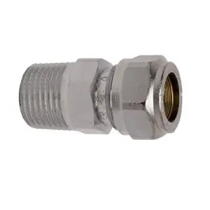 Overgang 3/8" rør - 3/8" utv Krom