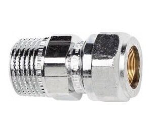 Overgang 3/8"rør - 1/2" utv Krom