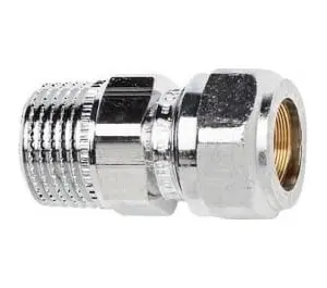 Overgang 3/8"rør - 1/2" utv Krom
