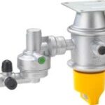 Caramatic DriveTwo 2x20/150x10/8mm. 30mbar Horisontal trykkregulator for to gassflasker med horisontal montering